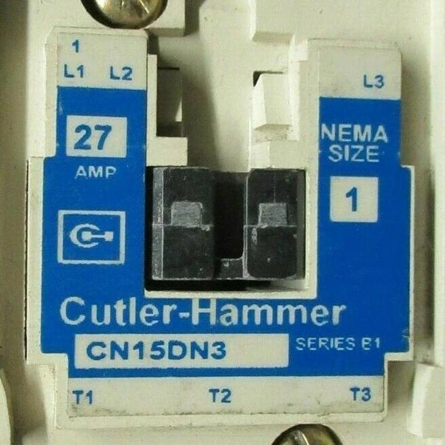 Used CUTLER HAMMER CONTACTOR CN15DN3 27 AMP NEMA SIZE 1 600 VOLT 10 HP