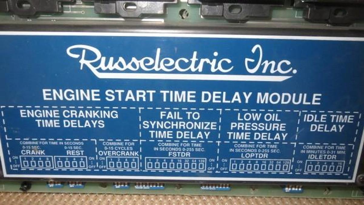 Used RUSS ELECTRIC RUSSELECTRIC INC ENGINE START TIME DELAY MODULE # 1700-0450 REV 1