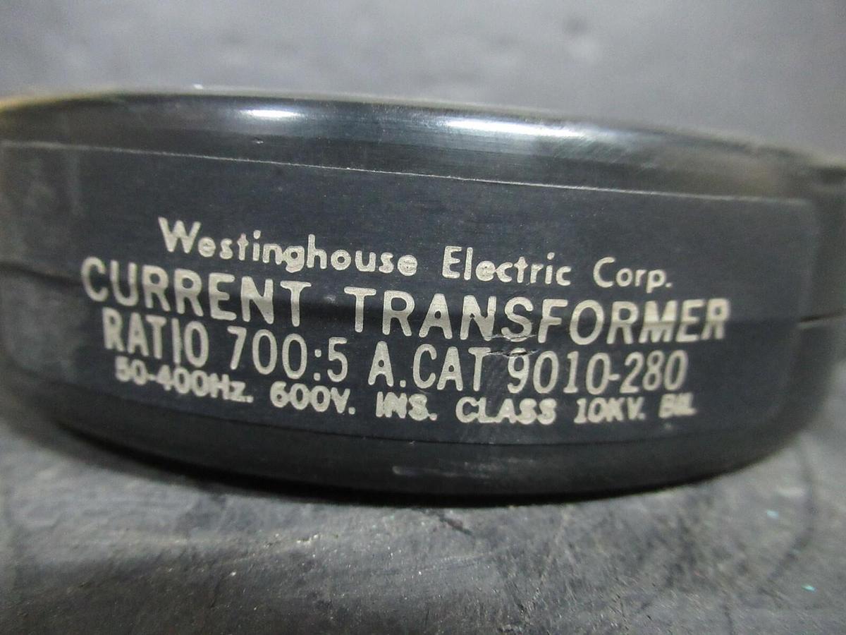 Used WESTINGHOUSE CURRENT TRANSFORMER 9010-280 700:5 50-400 HZ 10 KV **WARRANTY**