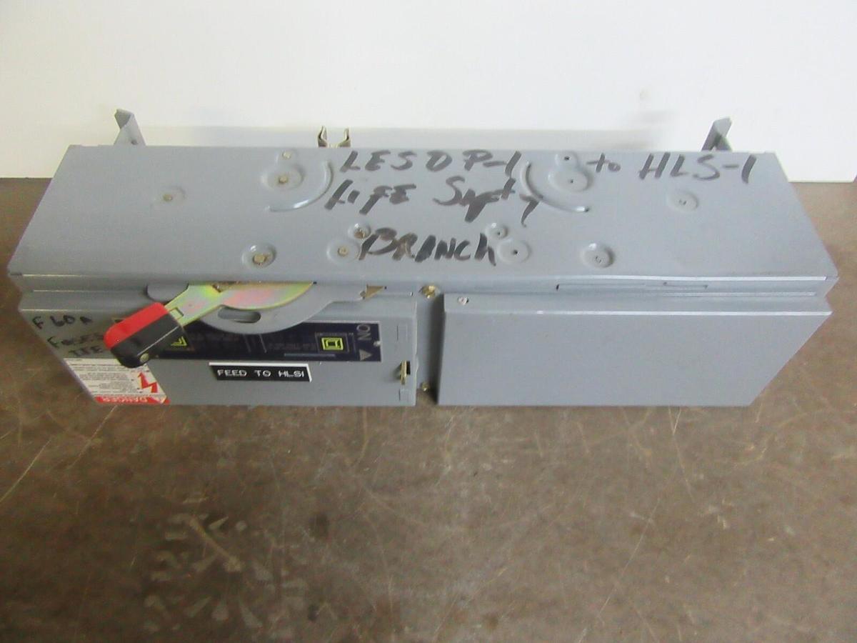Used SQUARE D PANEL BOARD DISCONNECT QMB-362-HW 3-POLE 60 AMP 600 VAC 50 HP