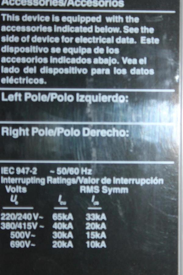 Used SIEMENS ND6 CIRCUIT BREAKER ND63F120 1200 AMP 3-POLE 600 VAC 3-PHASE *WARRANTY*