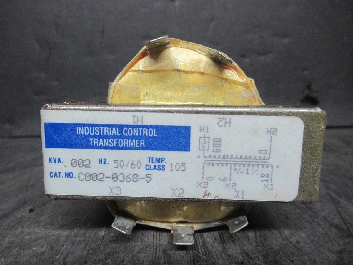 Used MICRON INDUSTRIAL TRANSFORMER C002-0368-5 KVA: 0.002 PRI: 600 VAC SEC: 24 VAC
