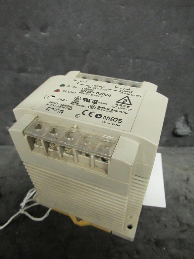 Used OMRON POWER SUPPLY MODULE S82K-03024 100-240 V 0.9 A // 24 VDC 1.3 A DIN RAIL