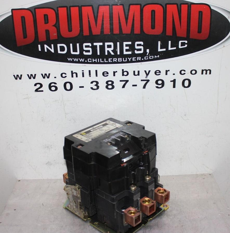 Used SQUARE D CONTACTOR 8502SF02 NEMA SIZE 4 600 VAC 100 HP COIL: 120 VOLT