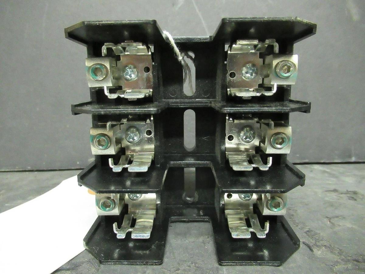 Used LOT OF 3 MARATHON FUSE HOLDER R6J30A3B-2 FOR 30 AMP 600 V CLASS J FUSES