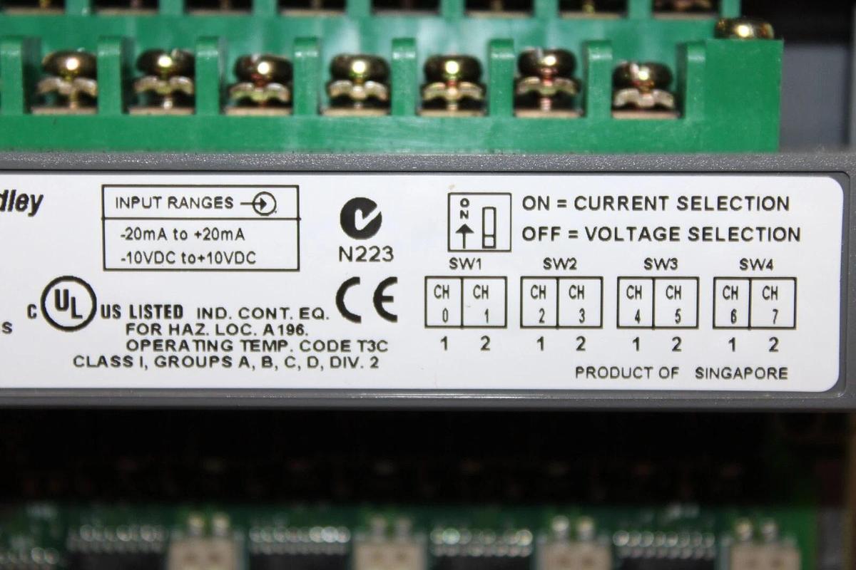 Used ALLEN BRADLEY SLC-500 ANALOG INPUT MODULE 1746-NI8 SER. A REV. C FRN. 2