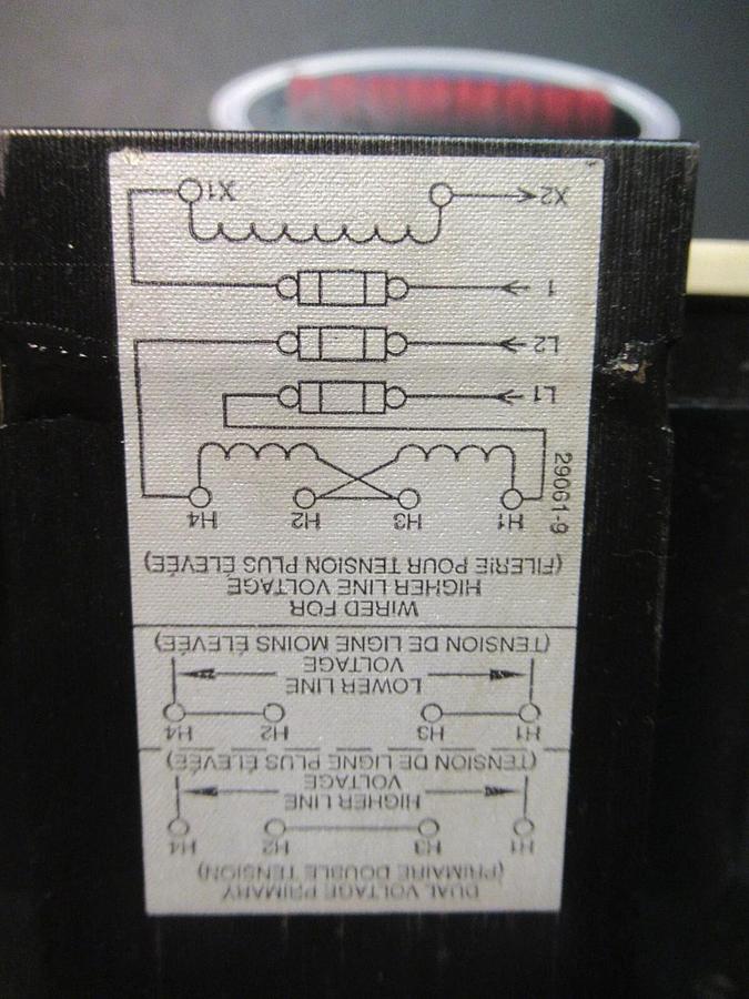 Used ALLEN BRADLEY CONTROL TRANSFORMER 1497-E-BASX-0-N SER. A 0.25 KVA 240/480 VAC