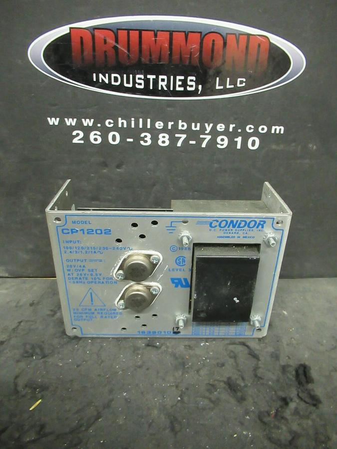 Used CONDOR DC POWER SUPPLY CP1202 IN 100/120/215/230-240 VAC OUT 20 VDC / 4 AMP