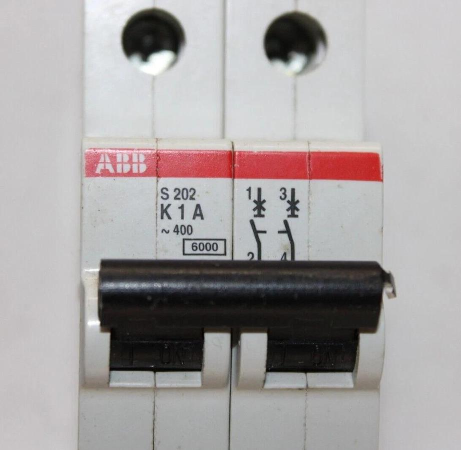 Used ABB CIRCUIT BREAKER S202-K1 277/480 VAC 2-POLE **WARRANTY INCLUDED**