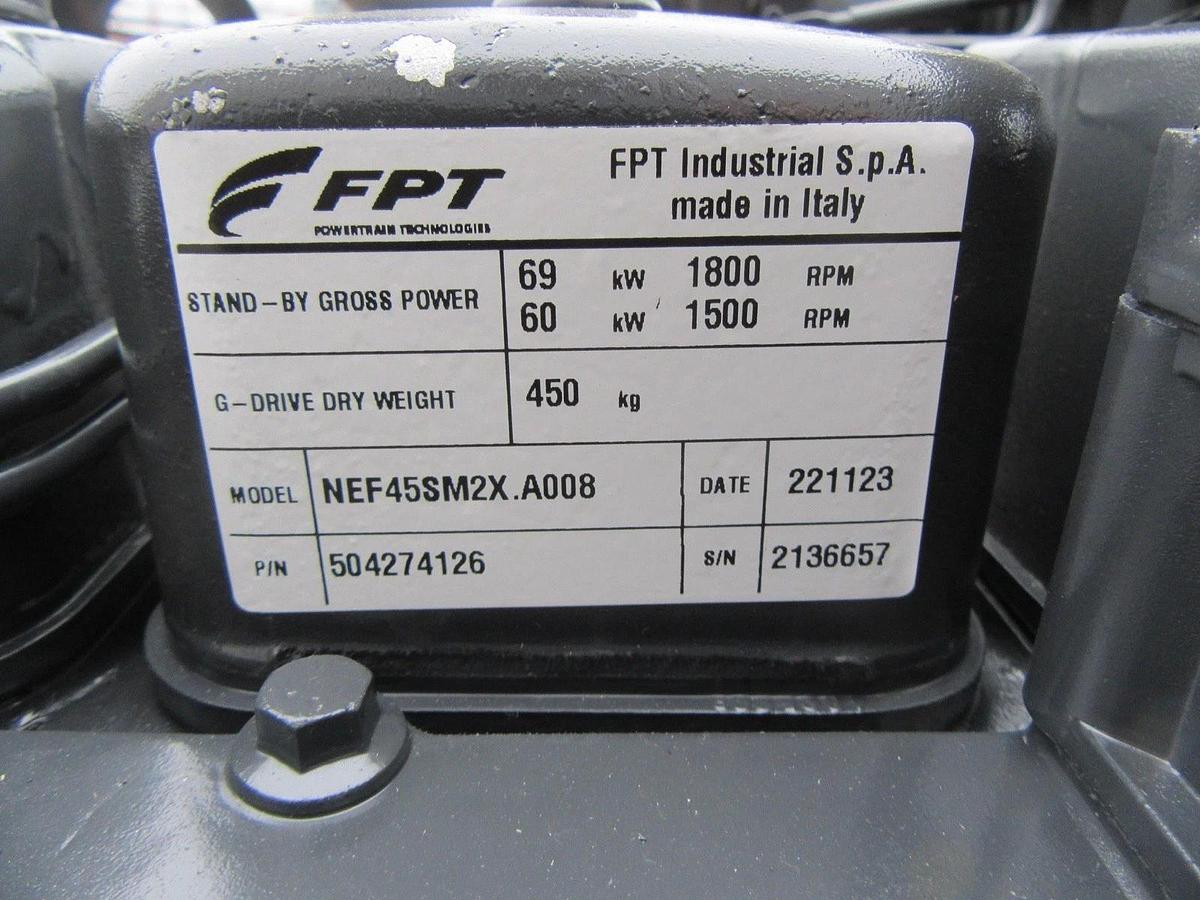 Used NEW 60 KW DIESEL GENERATOR FPT F4GE9455 DIESEL 277/480 VOLT RE-CONNECTABLE