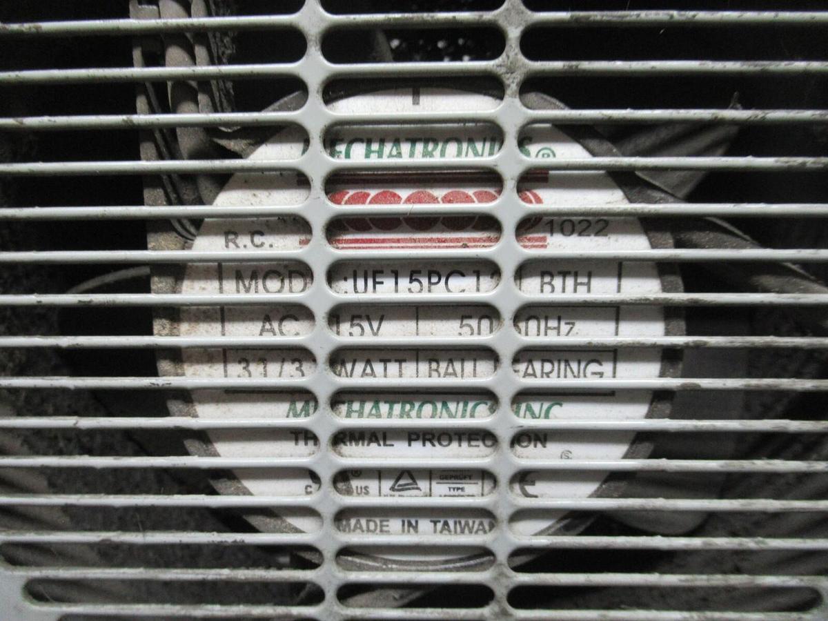 Used MECHATRONICS AXIAL FAN AND ENCLOSURE 120 VOLT 50/60 HZ 30 WATT UF15PC12