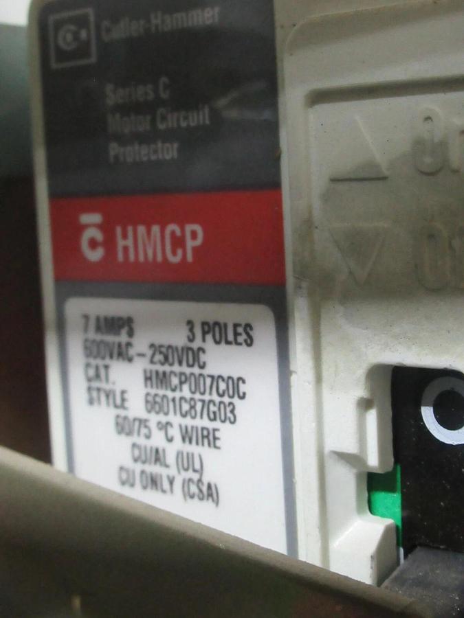 Used CUTLER HAMMER MOTOR STARTER CONTROL BUCKET MODEL: 2100 12" NEMA SIZE 1 7 AMP