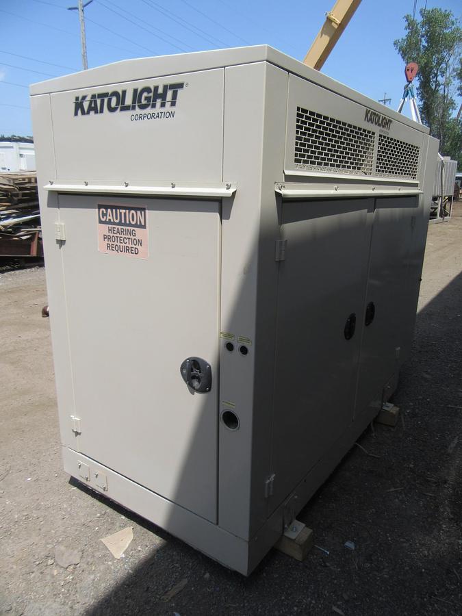 Used 30 KW NATURAL GAS PROPANE GENERATOR KATOLIGHT 120/240V RE-CONNECTABLE 347HRS VIDEO WE SHIP