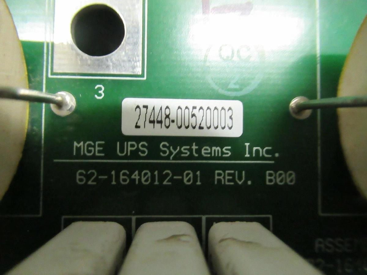 Used MGE UPS SYSTEMS 62-164012-01 REV B00 ASSEMBLY 72-164012-01 B1 CIRCUIT BOARD