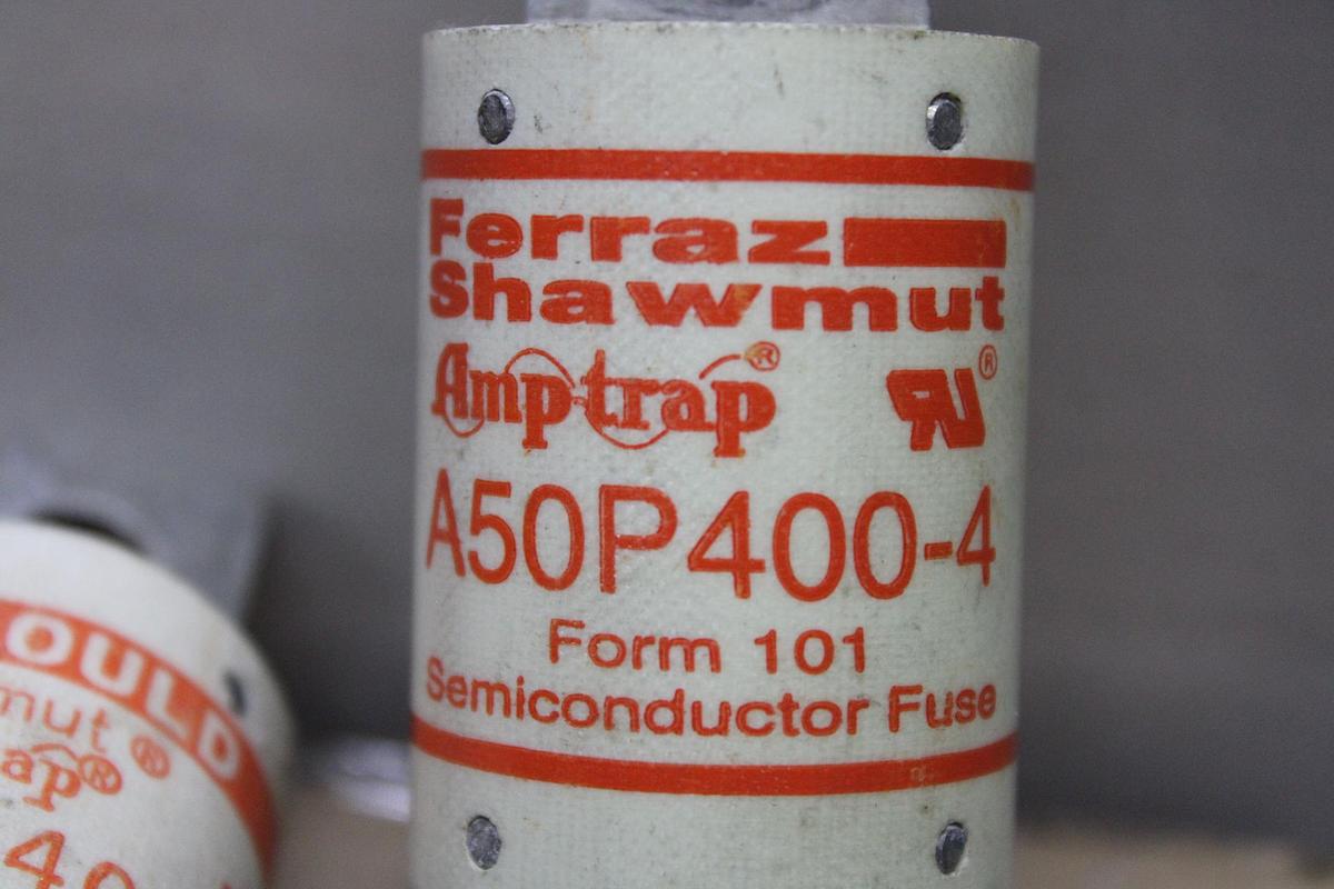 Used LOT OF 3 GOULD SHAWMUT AMPTRAP FUSES A50P400 400 AMP 500 VAC