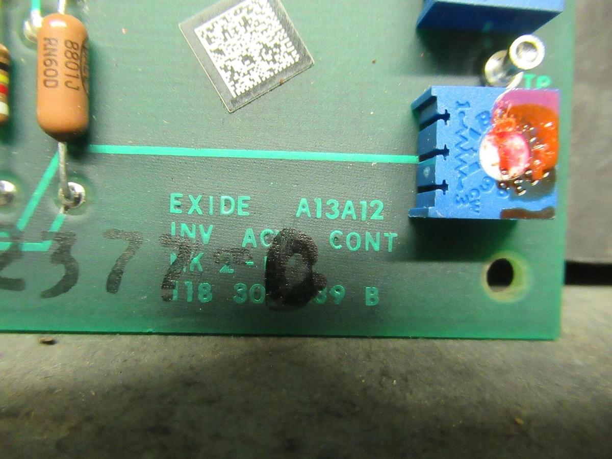Used EXIDE A13A12 INV ACVI CONT CIRCUIT BOARD 101072377 REV C 118 302 389 REV B MK 2