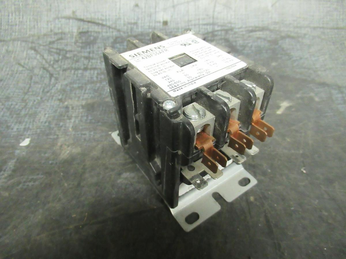 Used 30 AMP SIEMENS CONTACTOR 42BF35AFR 600 VAC 15 HP 40 AMP/RES **WARRANTY**