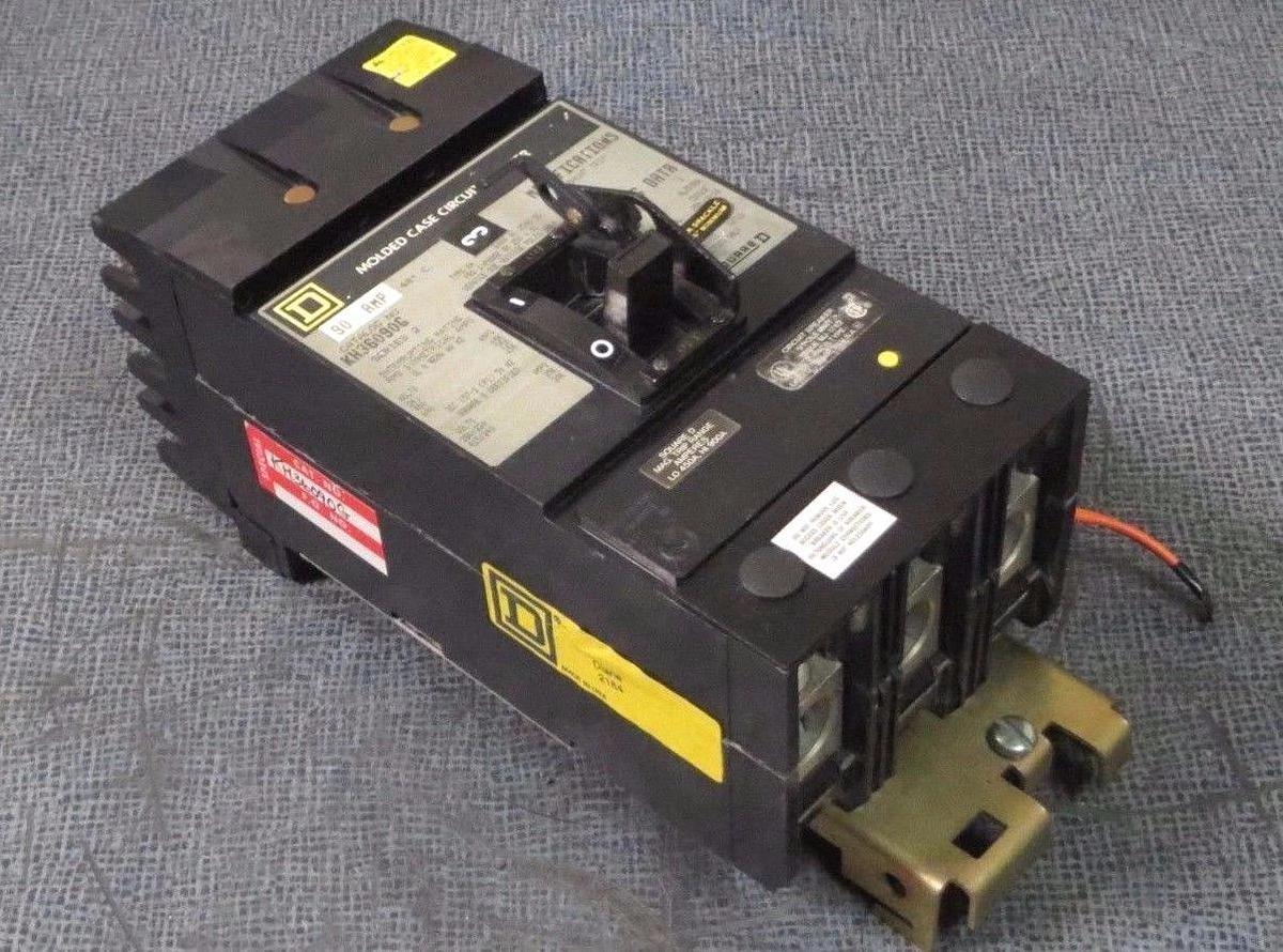 Used SQUARE D I-LINE BREAKER KH36090G 90 AMP 600 V 3 POLE WITH GROUND FAULT SHUNT