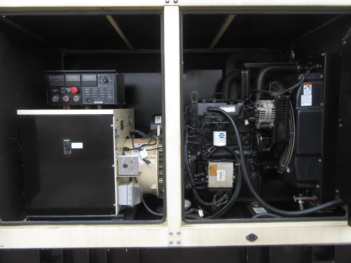 Used 50 KW DIESEL GENERATOR KOHLER 120/240V 50REOZJC ENCLOSED VIDEO