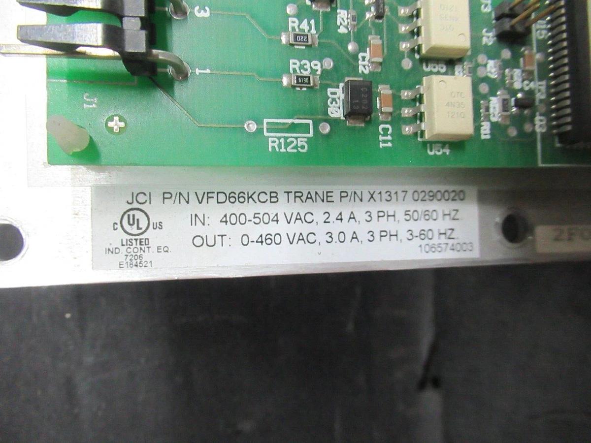 Used JOHNSON CONTROLS VARIABLE FREQUENCY DRIVE BOARD VFD66KCB X1317-0290020