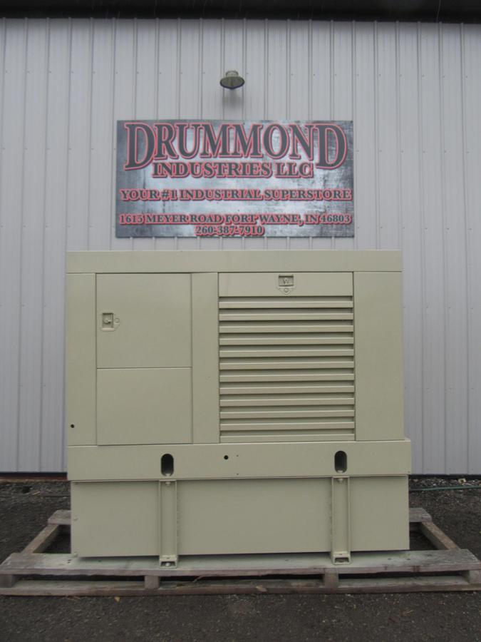 Used 50 KW DIESEL GENERATOR CUMMINS 120/240V B3.9-G1 RECONNECTABLE VIDEO ENCLOSED