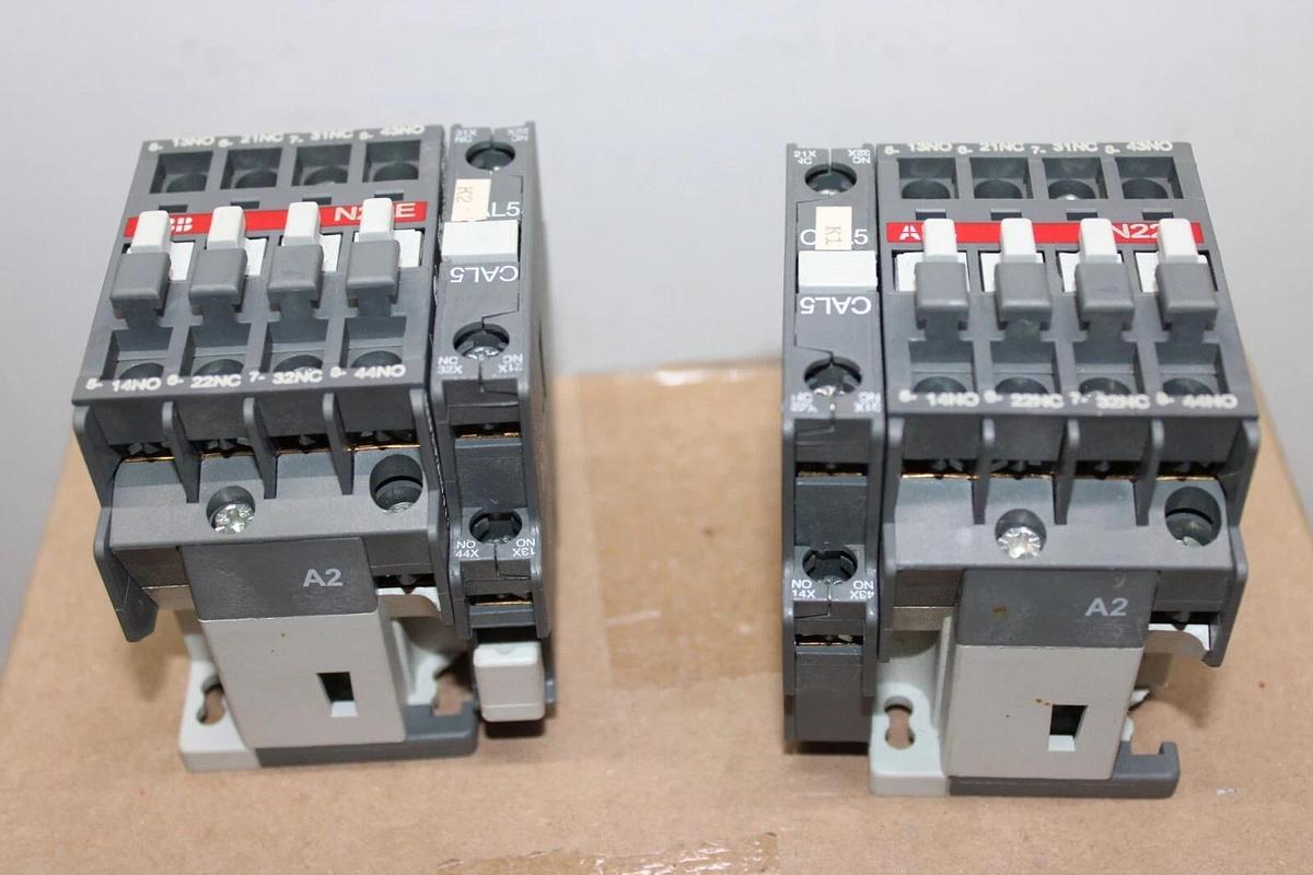 Used LOT OF 2 ABB CONTROL RELAY N22E 16 AMP 600 VAC COIL: 110/120V **WARRANTY**