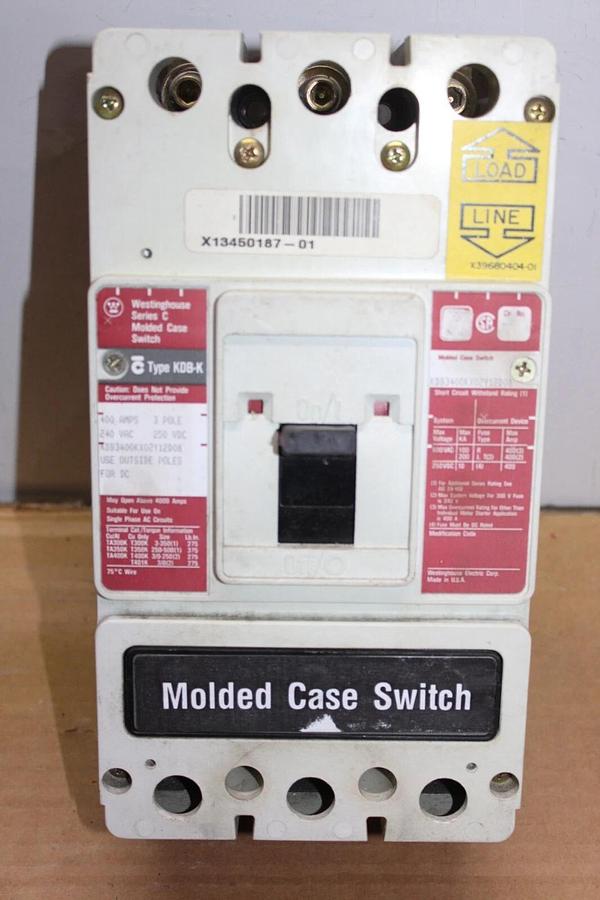 Used EATON MOLDED CASE SWITCH KDB3400KX02Y12D08 400 AMP 240 VAC 3-POLE *WARRANTY*
