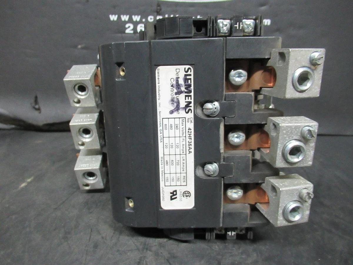 Used SIEMENS CONTACTOR 42HF35AA 600 VAC 120 AMP 3-PHASE COIL: 240 VOLT