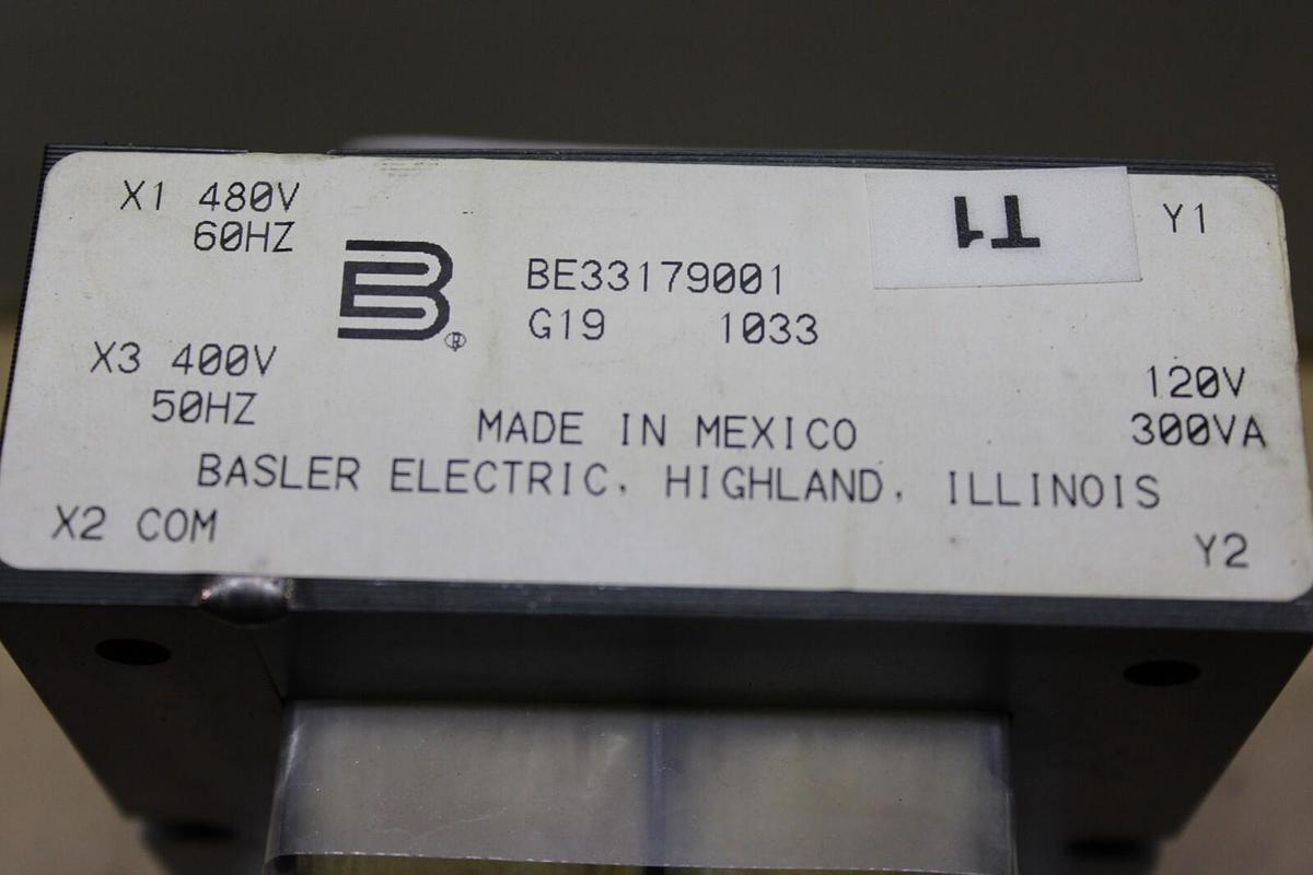 Used BASLER ELECTRIC TRANSFORMER BE33179001 480 VOLT 300 VA
