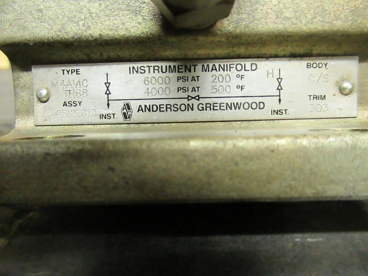 Used ANDERSON GREENWOOD M4AVIC TR68 INSTRUMENT MANIFOLD 4000 - 6000 PSI @ 200 - 500 F