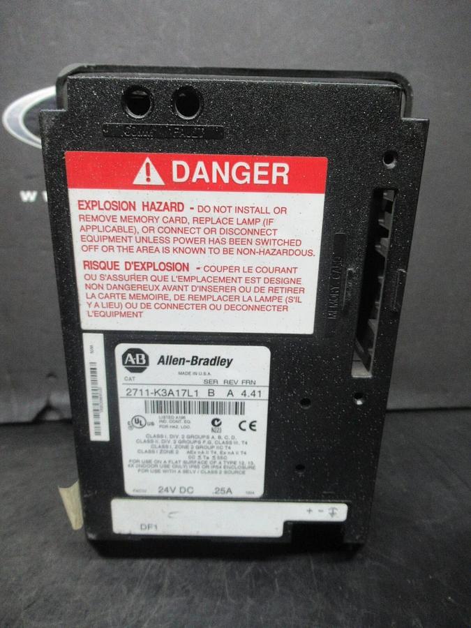 Used ALLEN-BRADLEY PANEL VIEW 300 2711-K3A17L1 SER. B REV. A 24 VDC 0.25 AMP