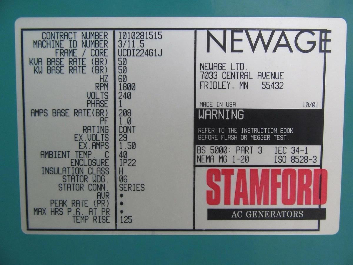 Used 40 KW 50 KW DIESEL GENERATOR CUMMINS 120/240V B3.9-G1 RECONNECTABLE VIDEO