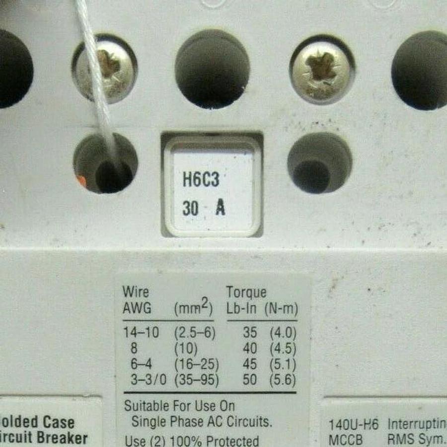 Used 30 AMP ALLEN BRADLEY BREAKER 140U-H6C3-C50 SER. B 3 POLE 480 VAC **WARRANTY**