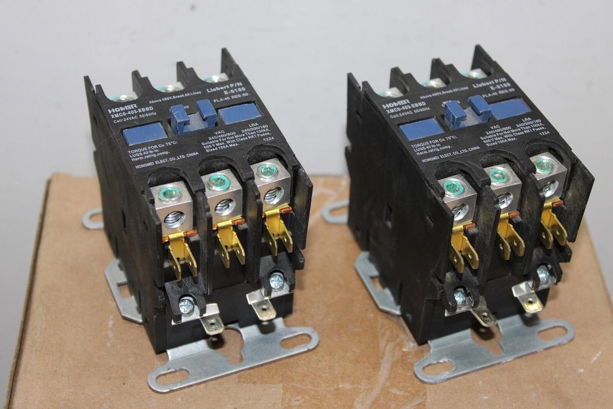 Used HOMER CONTACTOR XMC0-403-EBBD E-0100 40 AMP 600 VAC COIL: 24 VAC **LOT OF 2**