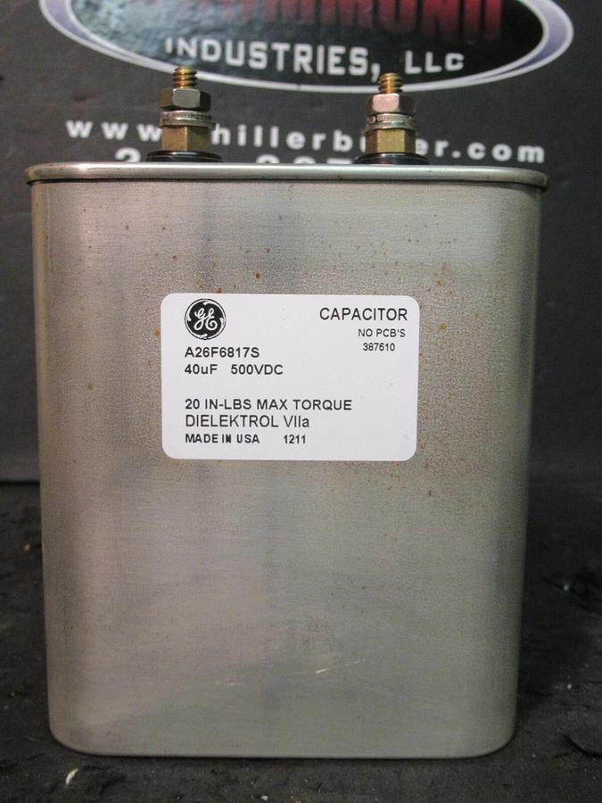 Used GENERAL ELECTRIC DIELEKTROL CAPACITOR A26F6817 40 uF 500 VDC *WARRANTY*