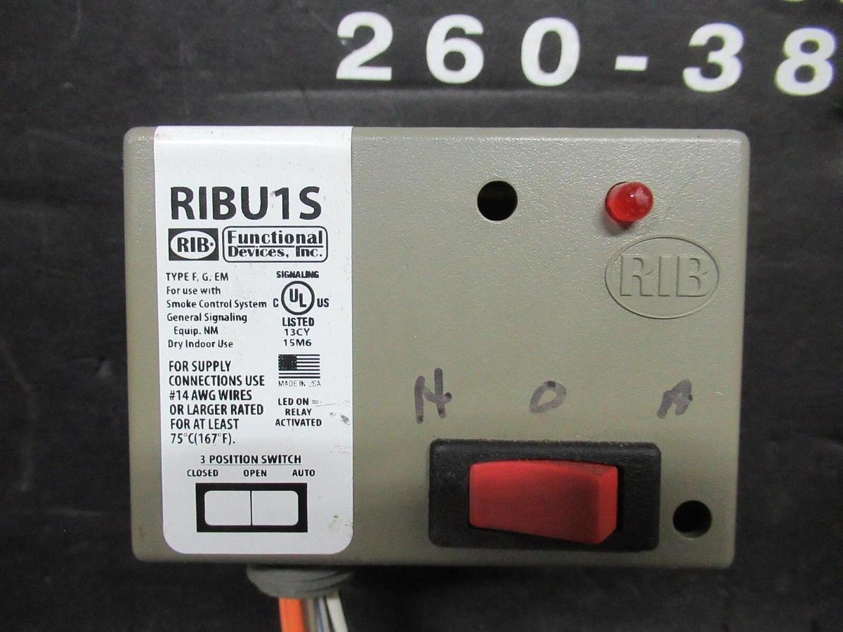 Used FUNCTIONAL DEVICES RIBU1S ENCLOSED RELAY 10 AMP/RES 277 VAC 480 VA 1/3 HP