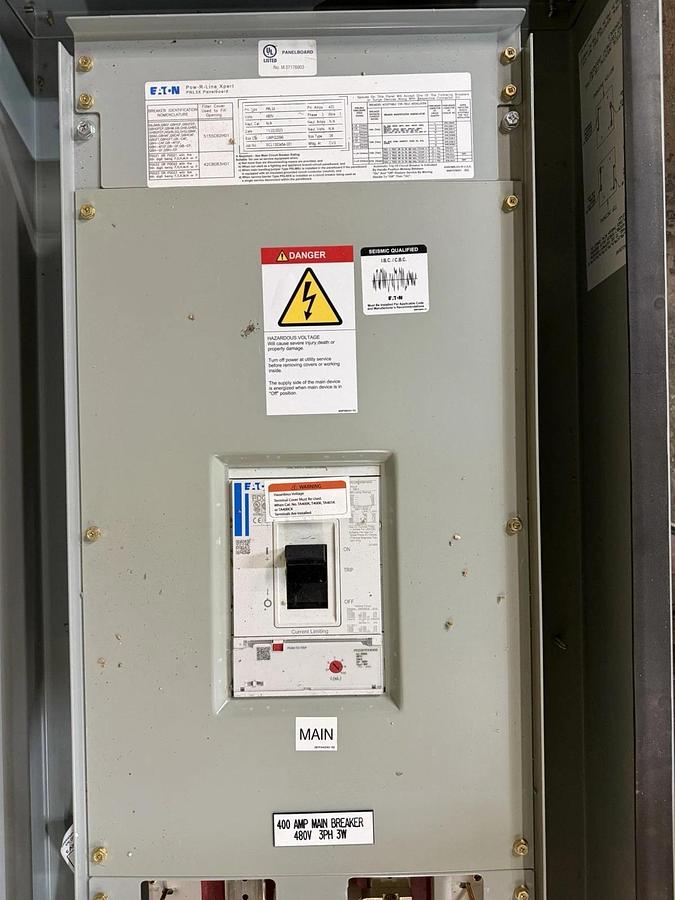 NEW EATON NEMA 3R POW-R-LINE XPERT PANELBOARD LWPQ2090 PRL3X 400 AMP MAIN 480V