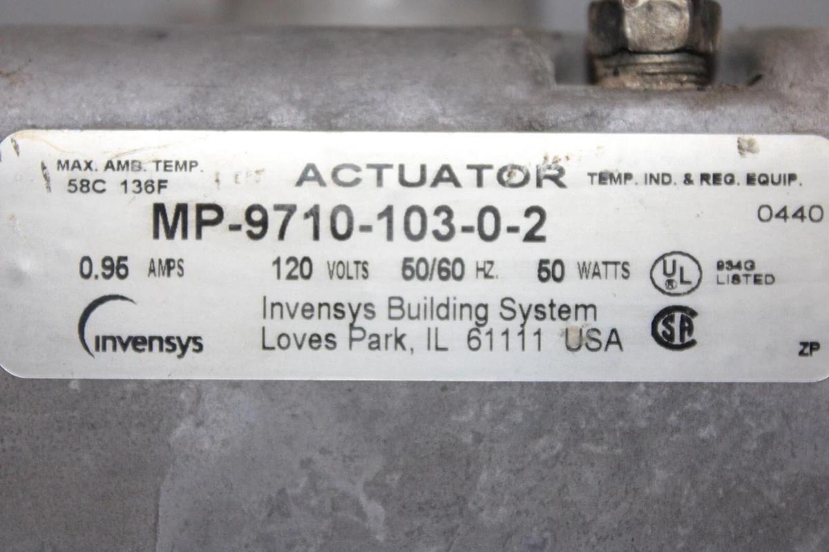 Used INVENSYS ACTUATOR MP-9710-103-0-2 0.95 AMP 120 VOLT 50/60 HZ 50 WATT