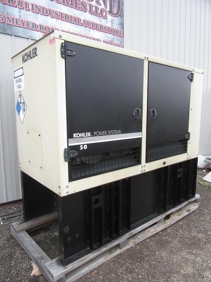 Used 50 KW DIESEL GENERATOR KOHLER 120/240V 50REOZJC ENCLOSED VIDEO
