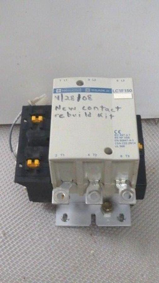 Used TELEMECANIQUE LC1F150 CONTACTOR LC1F150F6S088 200 AMP 600 VOLT 3-PHASE COIL 110V