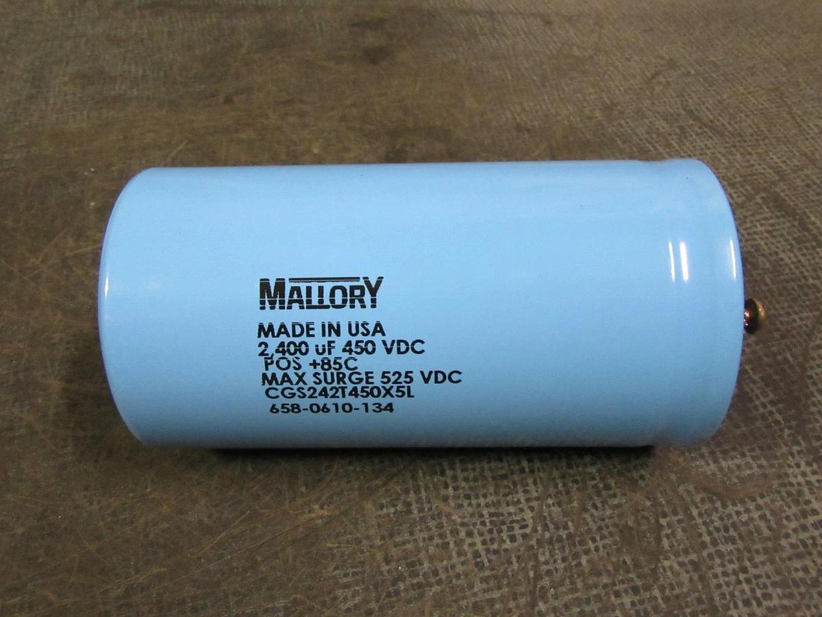 Used MALLORY CAPACITOR CGS242T450X5L 2400uF 450VDC **WARRANTY INCLUDED**
