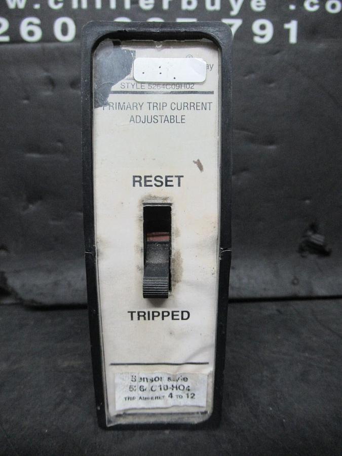 Used CUTLER-HAMMER GROUNDGARD RELAY 5264C09H02 250 VAC 10 AMP 60 HZ CLASS 1