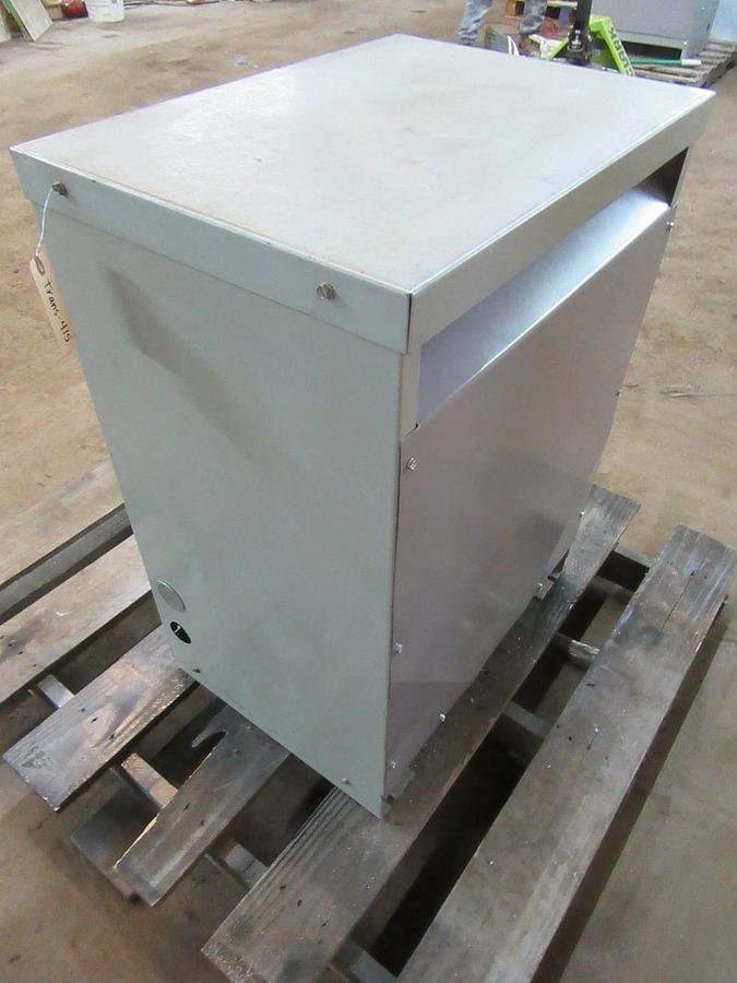 Used 45 KVA GE TRANSFORMER 3 PHASE 480 V PRIMARY TO 208Y/120 V SECONDARY 9T23H3873
