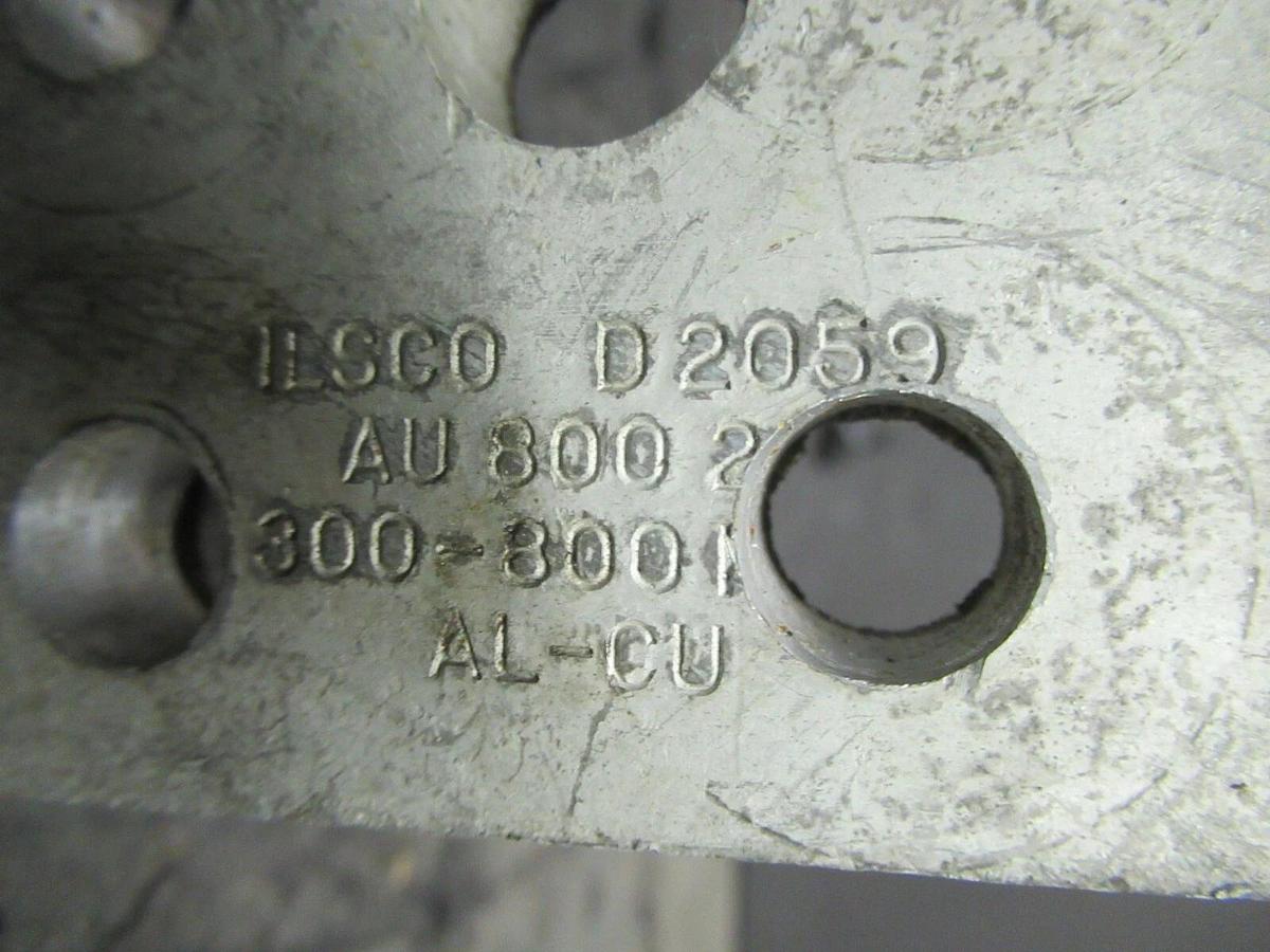 Used (2 QTY) ILSCO D2059 2 DOUBLE BARREL MECHANICAL CONNECTOR LUG TAPS 300 - 800MCM