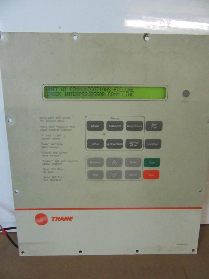 Used TRANE CHILLER CONTROL INTERFACE X13650484-07 REV. H 6400-0872-01