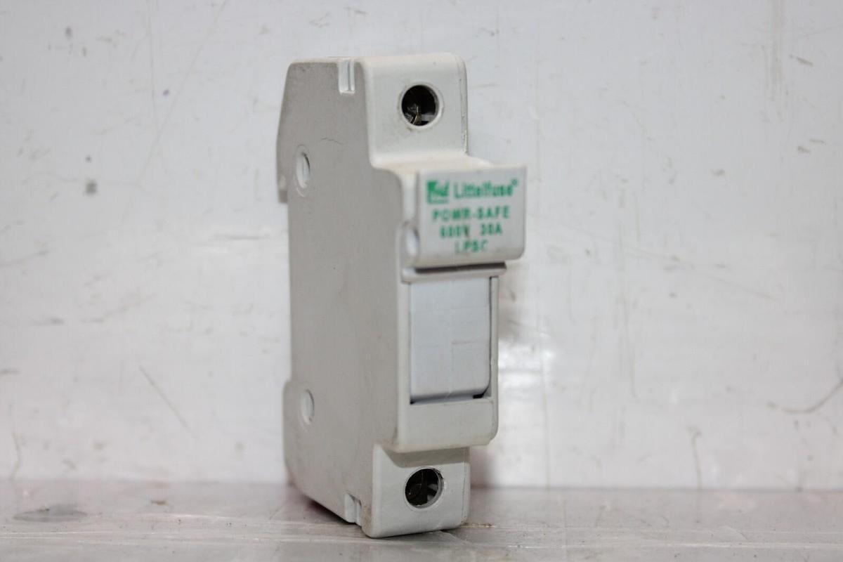 Used LITTELFUSE POWER-SAFE FUSE HOLDER LPSC 1-POLE 600 VOLT 30 AMP CLASS CC