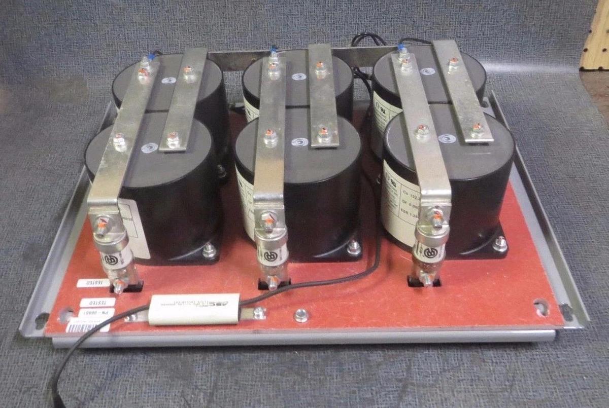Used SOLID STATE CAPACITOR BANK 66661 W/ CAPACITOR 66361 X 6 & FWH-150B FUSES