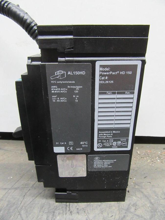 Used SQUARE D POWERPACT CIRCUIT BREAKER HDL26125 2-POLE 125 AMP 600 VAC **WARRANTY**