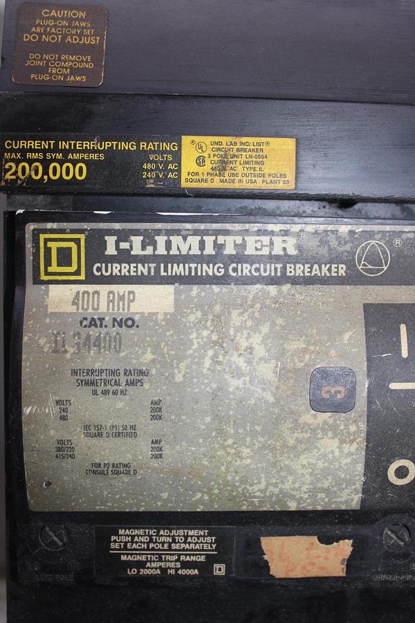 Used SQUARE D I-LINE CIRCUIT BREAKER IF34060 60 AMP 480 VAC 3-POLE