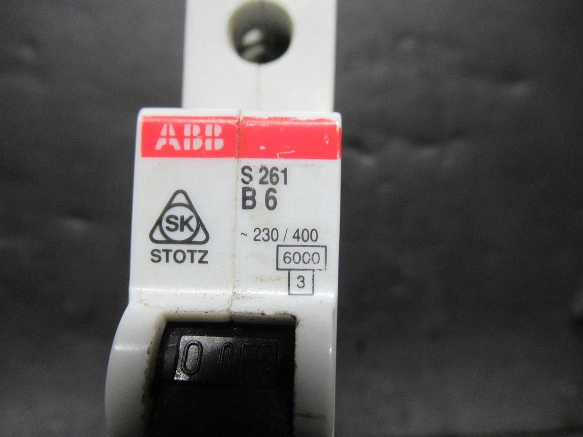 Used ABB CIRCUIT BREAKER S-261-B6 6 AMP 230-400 VAC **WARRANTY INCLUDED**